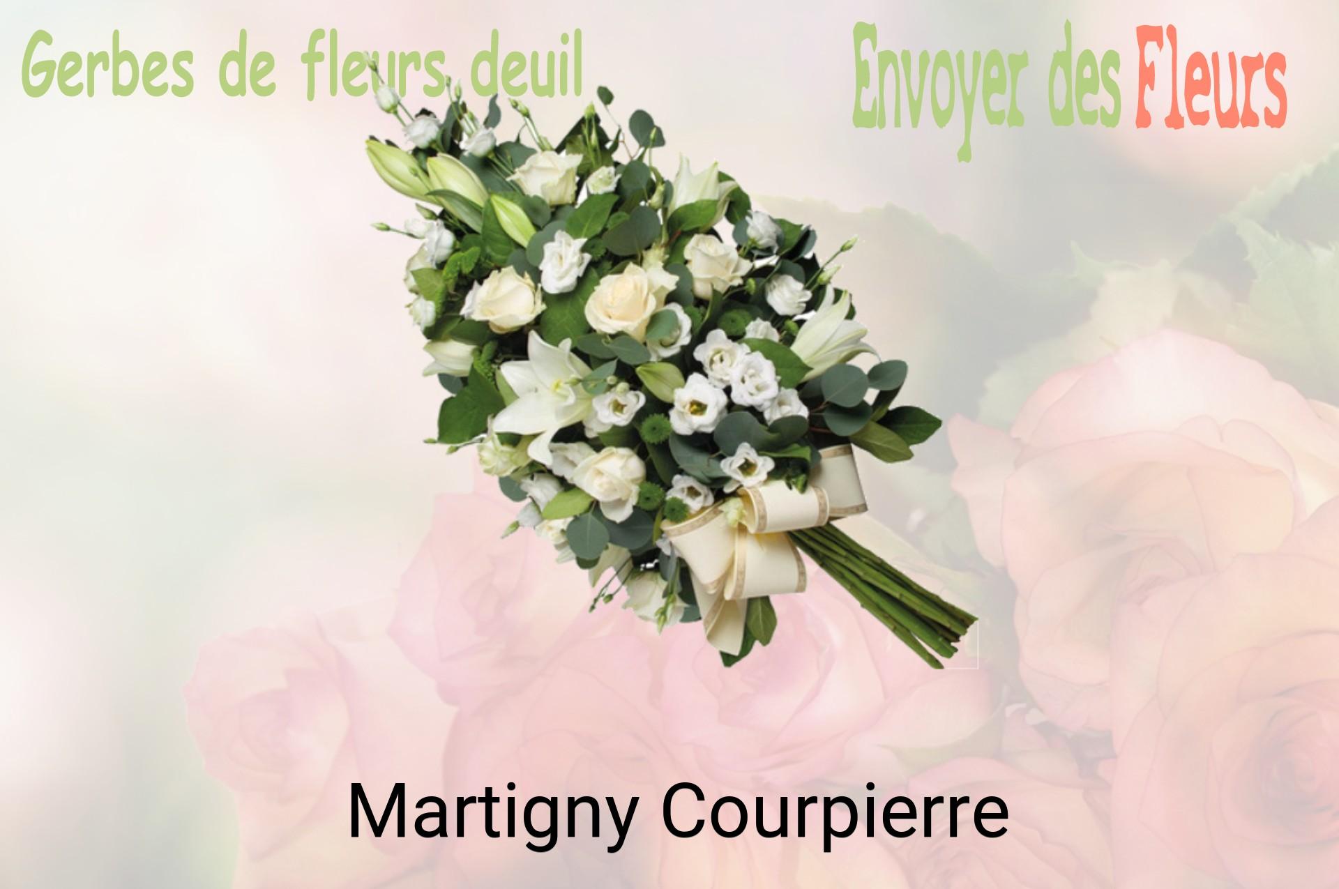 Gerbe de fleurs de deuil livrée à Martigny-Courpierre